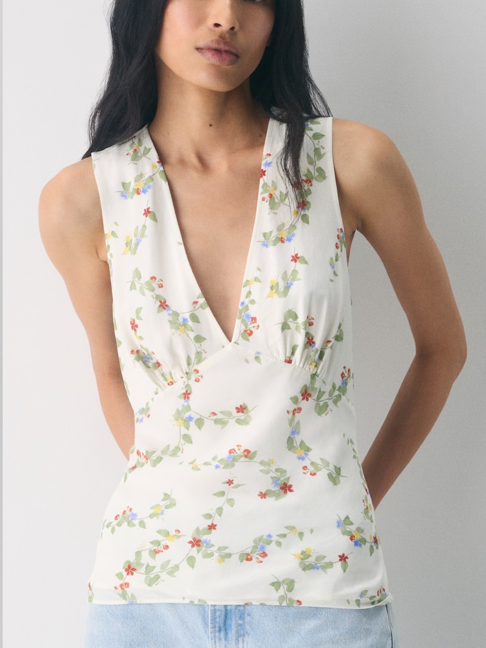 Aritzia Novelist Top in Light Birch/multi
